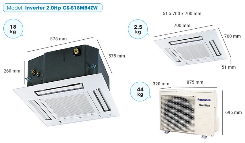 Máy lạnh âm trần Panasonic Inverter 2HP CS-S18MB4ZW tích hợp công nghệ mới
