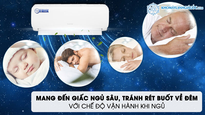 Chế độ ngủ ngon trên máy lạnh Nagakawa 1HP NS-C09R2H06 phù hợp cho nhà có trẻ nhỏ & người lớn tuổi