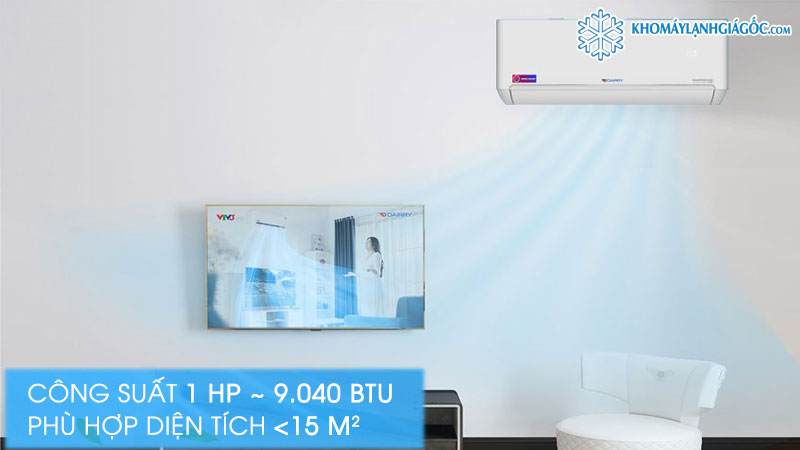 Máy lạnh Dairry Inverter 1HP i-DR09LKC phù hợp cho phòng có diện tích từ 10-15m2
