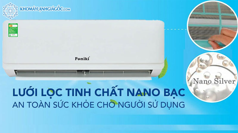 Máy lạnh Funiki 1.5HP SC12MMC2 có lưới lọc nano giúp mang lại cho nhà bạn 1 bầu không khí trong lành