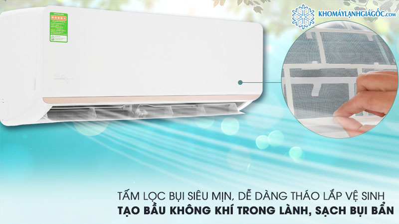 Máy lạnh Electrolux Inverter 1.5 HP ESV12CRR-C2 có lưới lọc siêu nhỏ giúp lọc sạch bụi bẩn