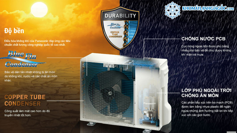 Máy lạnh Panasonic Inverter 2HP U18VKH-8 có dàn tản nhiệt xanh thách thức mọi thời tiết