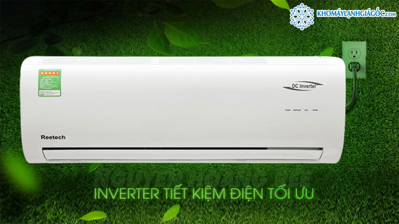 Công nghệ Inverter trên máy lạnh Reetech Inverter 1.5 HP RTV12-BK-BT giúp bạn tiết kiệm điện lên đến 60%