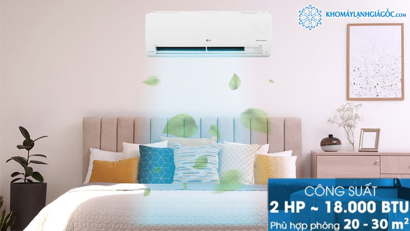 Máy Lạnh LG Inverter 2 HP V18ENF1 phù hợp cho phòng có diện tích từ 20-30m2