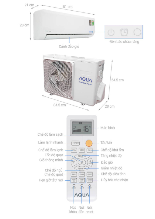 Máy Lạnh Aqua Inverter 1 HP AQA-KCRV9WNM