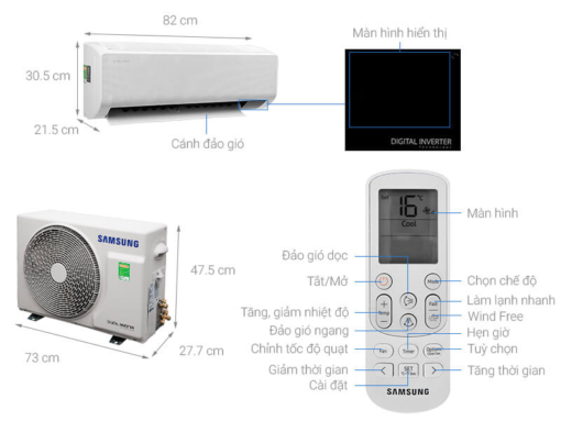 Máy Lạnh Samsung Inverter 1.5 HP AR12TYHQASINSV