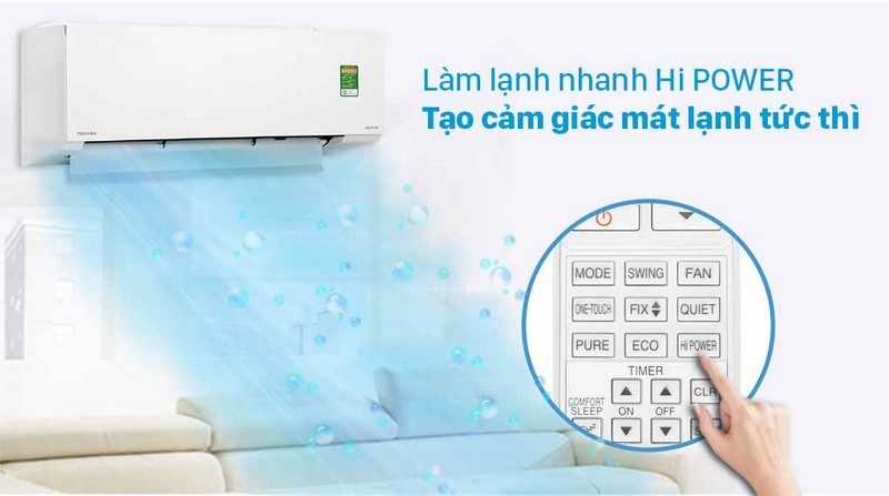 Máy lạnh RAS-H24E2KCVG-V của Toshiba có chế độ làm lạnh siêu nhanh