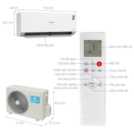 Máy Lạnh Casper Inverter 1 HP QC-09IU36A (Model 2025) - Ảnh 2