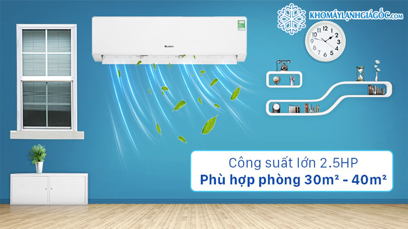 Máy Lạnh Gree 2.5 HP COSMO24CN (Model 2024) 2 Máy lạnh Gree 2.5 HP GWC24KE-K6N0C4 phù hợp cho phòng có diện tích từ 30-40m2