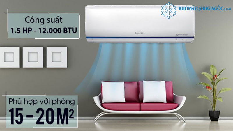 phù hợp với phòng có diện tích 15-20m2