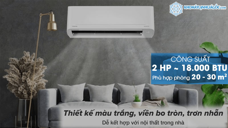 Máy lạnh Toshiba Inverter 2HP RAS H18C4KCVG-V phù hợp cho phòng có diện tích từ 20-30m2