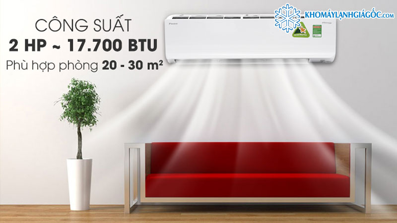 Máy lạnh Daikin Inverter 2HP FTKY50WAVMV phù hợp cho phòng có diện tích từ 20-30m2