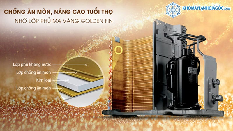 sở hữu dàn tản nhiệt với lớp phủ đặc biệt mạ vàng