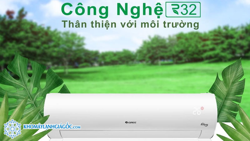 Máy lạnh Gree Inverter 1.5 HP GWC12PB-K3D0P4 sử dụng Gas R32 thân thiện với môi trường
