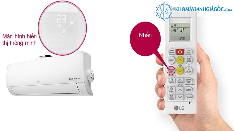 Máy lạnh LG Inverter 1.5 HP V13APF có màn hình hiển thị nhiệt độ thông minh
