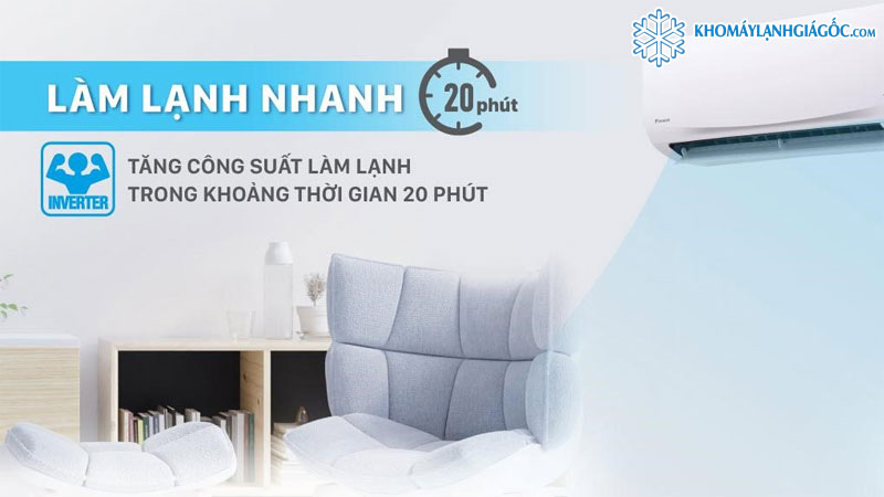 Bạn sẽ cảm nhận được hơi lạnh tức khi ngay sau khi mở máy 