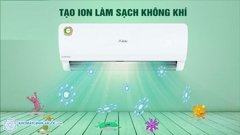 ion âm có tác dụng ức chế, tiêu diệt vi khuẩn rất mạnh, bắt giữ khói bụi, làm trong lành không khí.