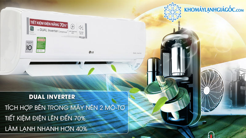 Máy lạnh LG Inverter 1.5 HP V13API tiết kiệm điện năng tối đa lên đến 70%