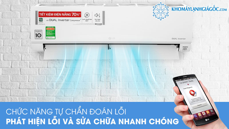 Máy Lạnh LG Inverter 2 HP V18ENF1 có chức năng tự động chuẩn đoán lỗi thông minh