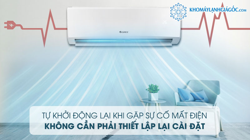 Máy Lạnh Gree 2.5 HP COSMO24CN (Model 2024) 8 tự khởi động lại khi có điện