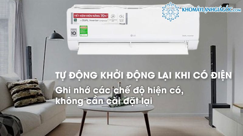Máy Lạnh LG Inverter 2 HP V18ENF1 tự khởi đọng lại khi có điện
